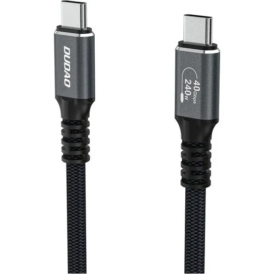 Dudao USB4/Thunderbolt 4 USB-C kabel - 240W, 40Gbps, 1m, Sort/Grå