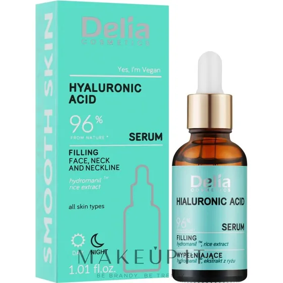 Delia Cosmetics Fyldende Hyaluronsyre Serum til Ansigt & Hals 30 ml