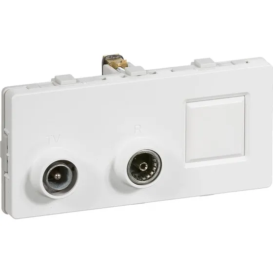LK FUGA Antenne/dataudtag TD304 TV, R & RJ45, 2 modul, hvid