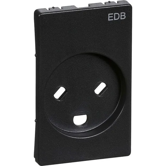 FUGA afdækning til EDB stikkontakt, 1,5 modul, koksgrå