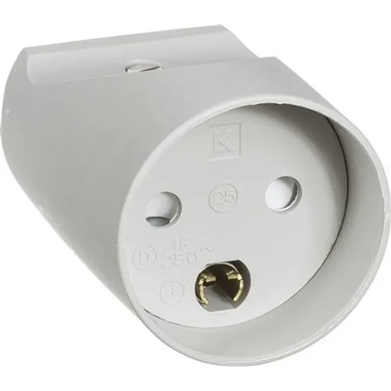 LK forlængerled rund m/j 250V lysegrå