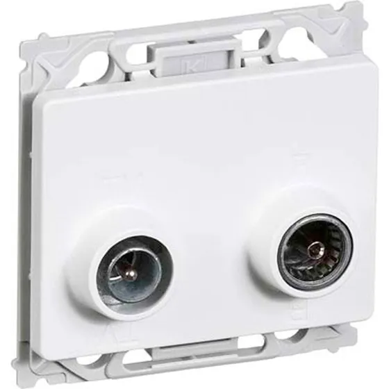 LK OPUS 66 antenneudtag TV/FM radio sløjfedåse, hvid TD304
