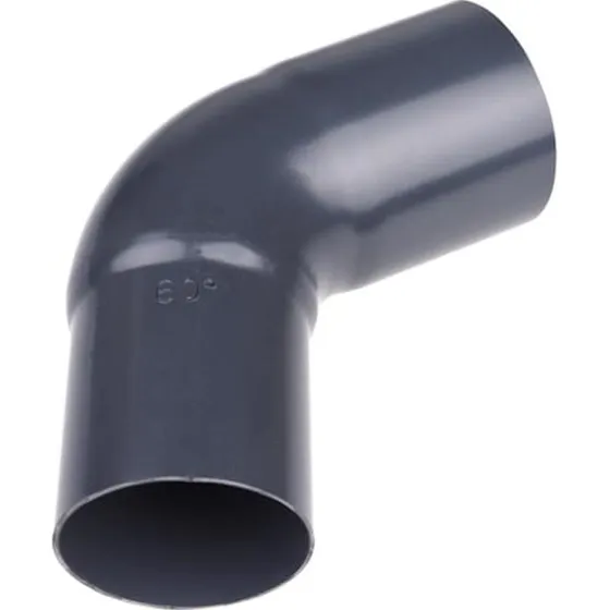 Plastmo bøjning 60 grader 75 mm, grafit