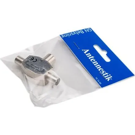 Coax dobbeltstik 2han + 1hun stål GN-pak