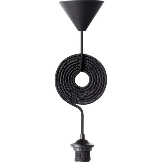 Nielsen Light fatningssæt, sort, 2m stofledning, E27