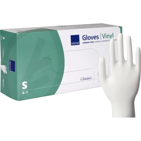 Abena Vinylhandsker Pudderfri Klar Small 100 stk