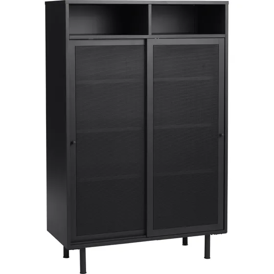 Nordique Design Veep Højskab i sort metal - 140x90x40 cm