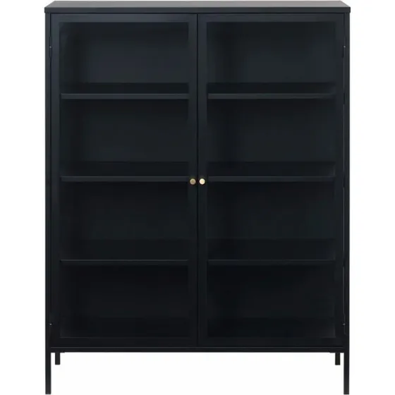 Unique Furniture Carmel Vitrineskab - Sort metal & glas (H140)