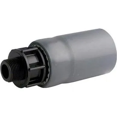 Plastovergang 63/32 mm x 1" m/nippel til murgennemføring