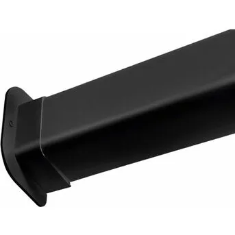 Kanal vægtilslutning lige, sort, 80x60 mm til varmepumpe