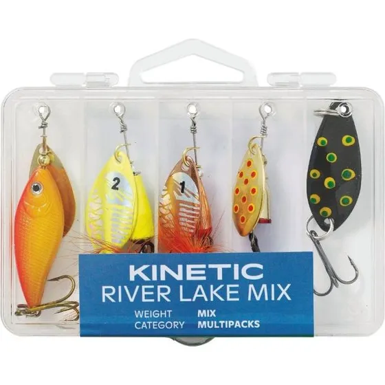 Kinetic River Lake Mix - 5 stk. spinnere og blink