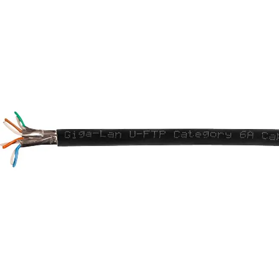 GIGA-LAN Kat6a U/FTP Udendørs Datakabel, 4x2xAWG23, Sort