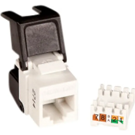 GIGA-LAN PRO Keystone Kat5e UTP Flip Jack - Hvid