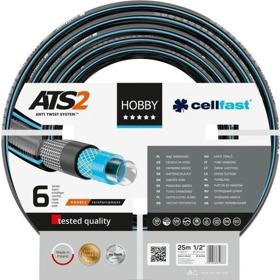 CELLFAST Hobby ATS2 Haveslange 25 m 1/2" Sort