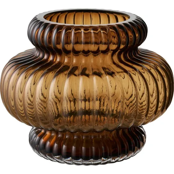 House Nordic Vase - Mundblæst glas, smoked brun, Ø20x16 cm
