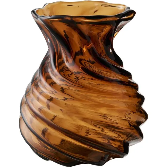 House Nordic Vase - Mundblæst glas i smoked brun, Ø16x18,5 cm