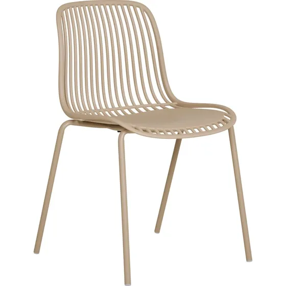 HOUSE NORDIC Branson havestol i sand polypropylen og stål - 4 stk.