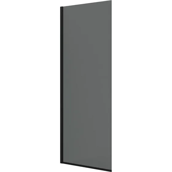 Dansani Match brusevæg Model D, 87 cm, tonet glas, sort profil