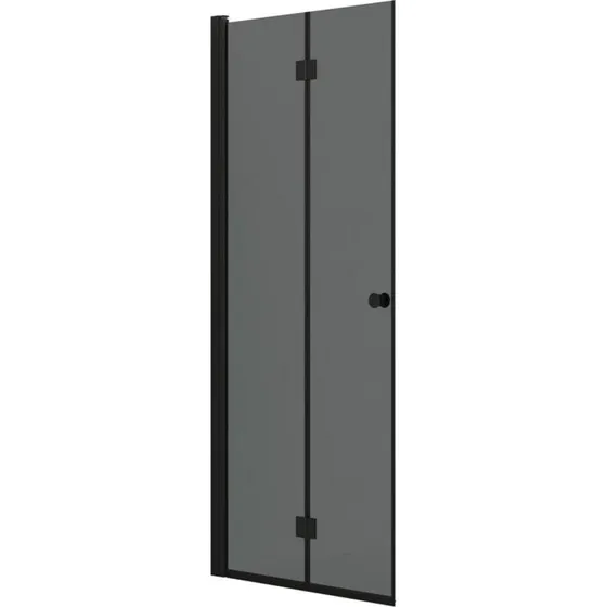 Dansani Match brusedør model B, 87 cm, tonet glas, sort profil