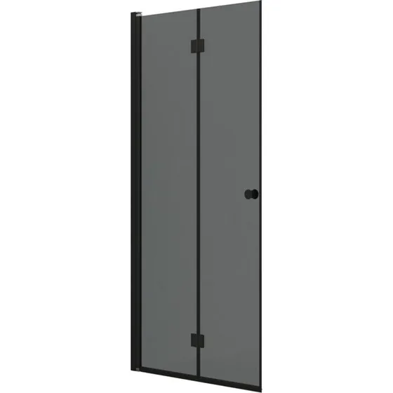 Dansani Match brusedør model B, 97 cm, tonet glas, sort profil
