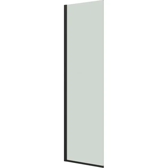Dansani Match brusevæg model D, 67 cm, klart glas, sort profil