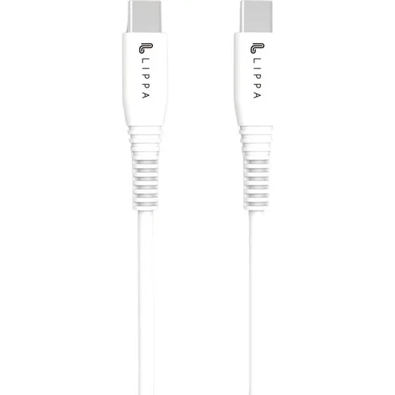 Lippa USB-C til USB-C kabel 1m, Hvid