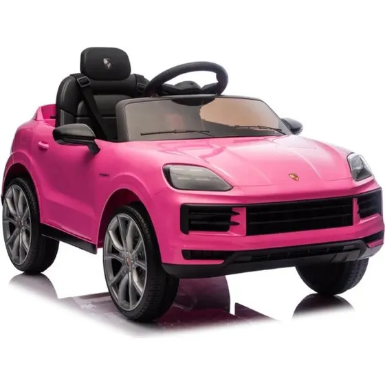 Porsche Cayenne 12V Elbil til børn - Pink med gummihjul
