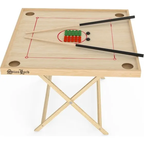Stanlord Bobspil med foldebar ben i fyrretræ, 88x88cm
