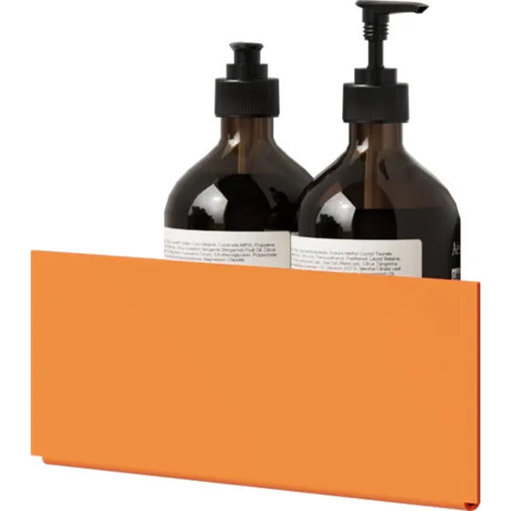 Nichba Bath Shelf Corner hjørnehylde i rustfrit stål, orange