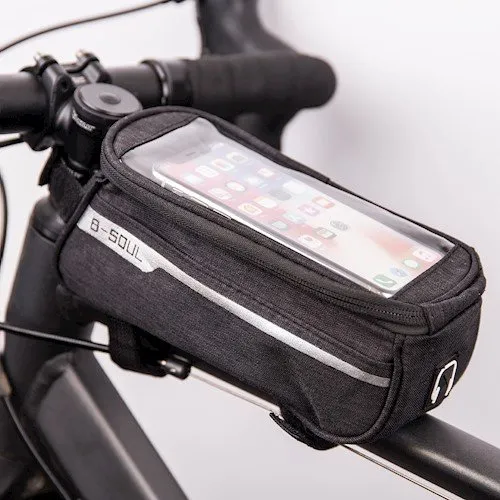Vandtæt cykeltaske med telefonholder, sort, XL