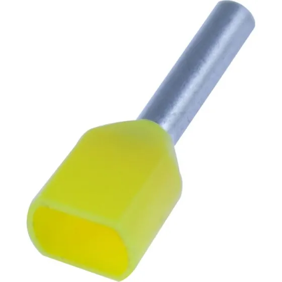 MTO 100 stk. dobbelt isolerede terminalrør, 2 x 1,0 mm², gul