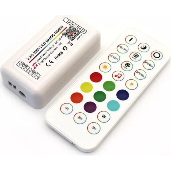 RGB+WW Wifi Controller med fjernbetjening - 12V/24V - Tuya/Smart Life