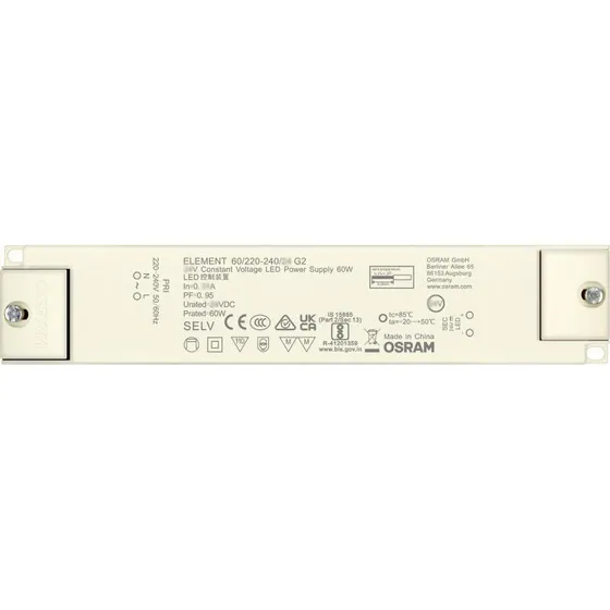 Osram 60W Strømforsyning - 12V DC, 5A, IP20 Indendørs