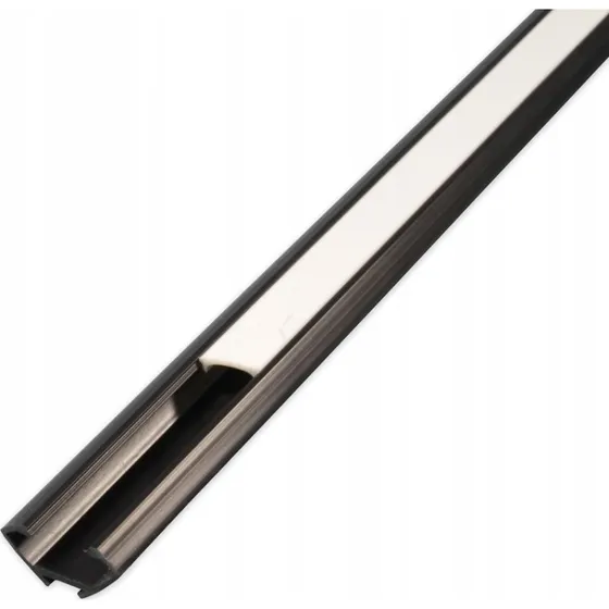 PVC hjørneprofil 15x15 til LED strip, 2m, sort med mælkehvidt cover