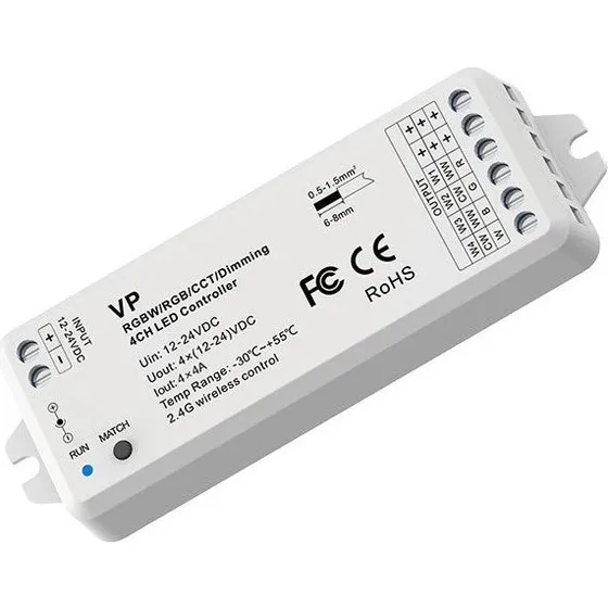 LEDlife rWave RGB+WW LED-controller - 12V/24V (72W/144W)