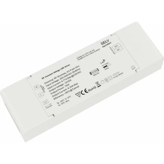 LEDlife rWave 75W Dæmpbar Strømforsyning - 12V DC, 6.25A