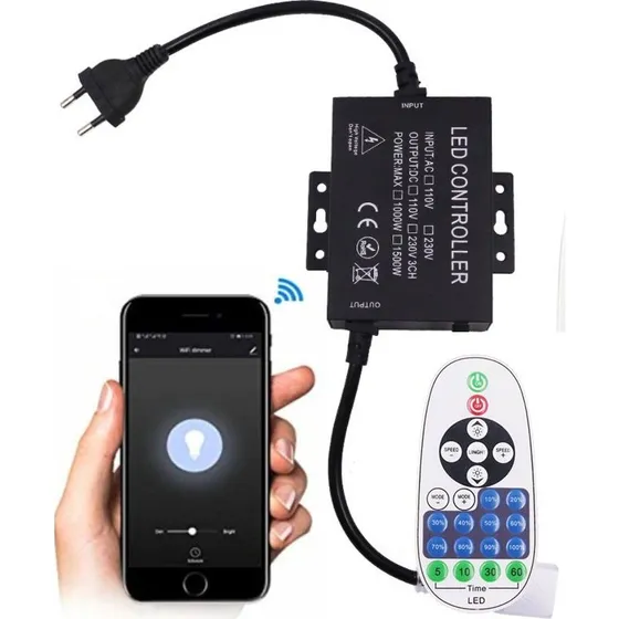 230V WiFi Smart Home dæmper til COB LED strip (op til 80 m)