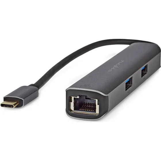 Nedis USB-C Dock 5-i-1 – RJ45/HDMI/3xUSB-A (Antracit)
