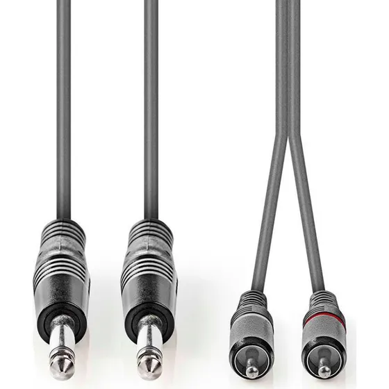 Nedis Stereo Jack til Phono kabel 5 m (2x 6,35 mm → 2x RCA)