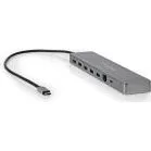 Nedis 10-i-1 USB-C Adapter (Antracit) - 2x HDMI, RJ45, SD/MicroSD, 3x USB-A