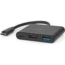 Nedis USB-C 3-i-1 adapter med USB-A, USB-C (60W) og HDMI 4K