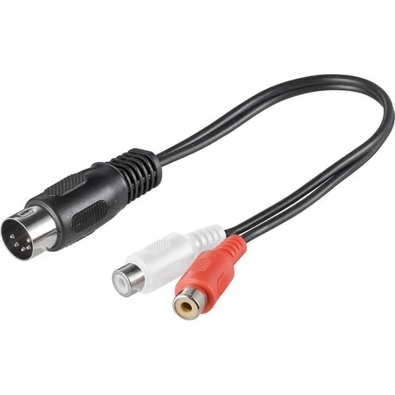 Goobay DIN 180° (5-pin) til 2x RCA (stereo) adapter