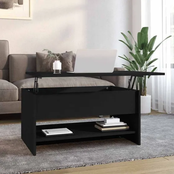 vidaXL Sofabord 80x50x40 cm - Sort med løftbar bordplade