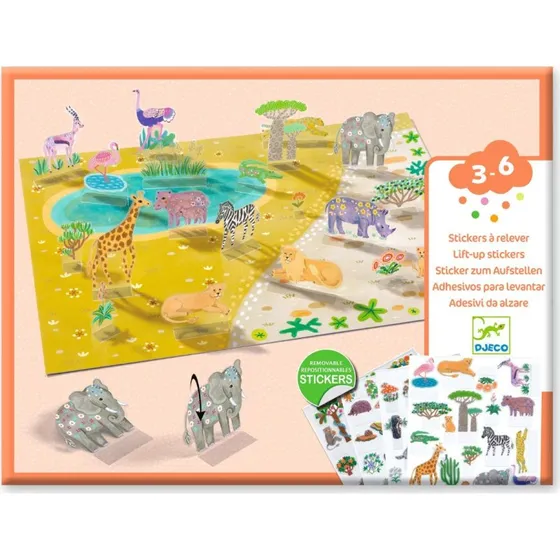 Djeco Klistermærkeleg 3D - Dyr