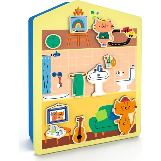 Djeco InZeHouse – Metalboks med træmagneter (hus)