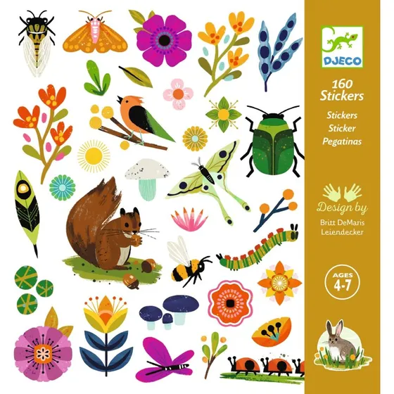 Djeco Klistermærker Haven – 160 stk naturmotiver