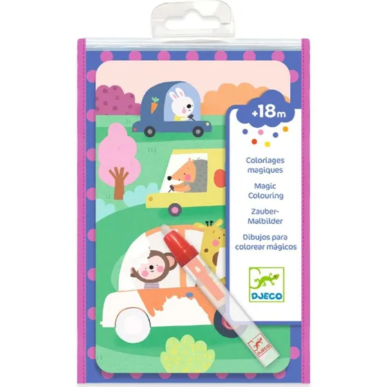 Djeco Mal med vand - Fartøjer (Magisk farvelægning, 4 motiver)