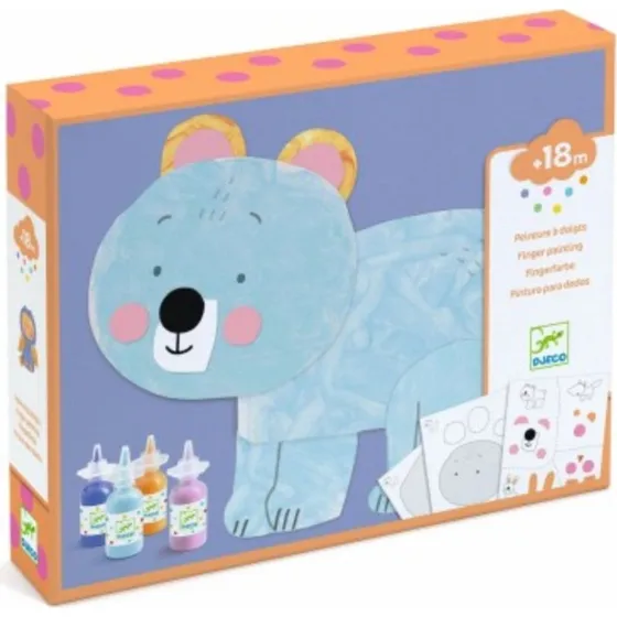 Djeco Fingermaling Rodet Sjov – Kreativt sæt med 4 dyremotiver