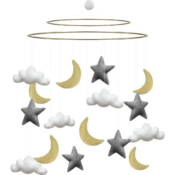 Gamcha uro med skyer, måner og stjerner, grå