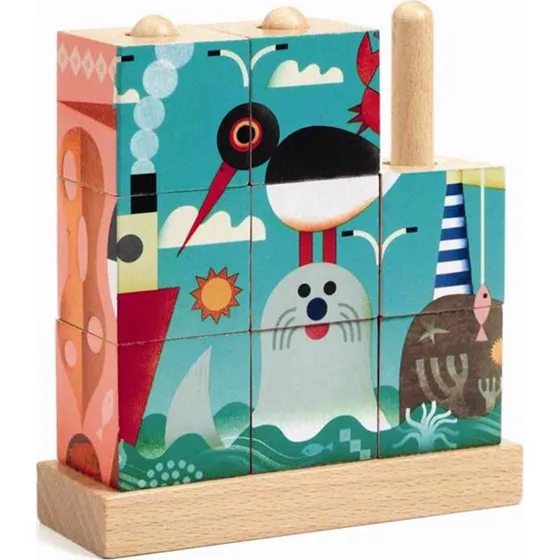 Djeco Træklodser Puzzle-Up Sea (9 klodser)